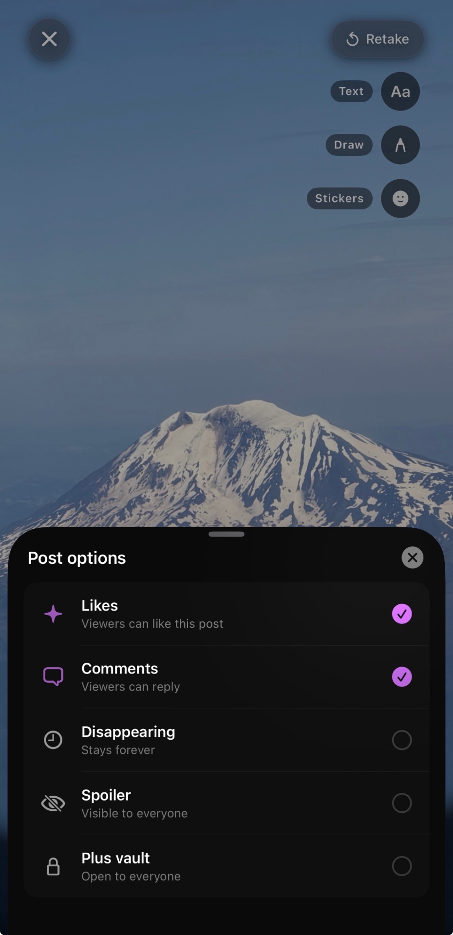 Orbit+ Post tools screen